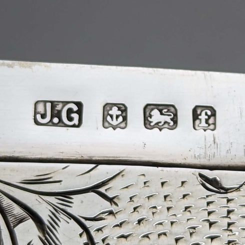 Estuche para tarjetas de plata esterlina, antigüedad británica de 1905, 82g, Joseph Gloster
