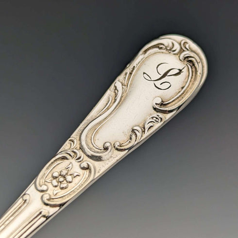 Juego de 12 cucharillas de té y pinzas para azúcar de plata chapada, antigüedades inglesas de 1905, en estuche