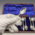 Juego de 12 cucharillas de té y pinzas para azúcar de plata chapada, antigüedades inglesas de 1905, en estuche