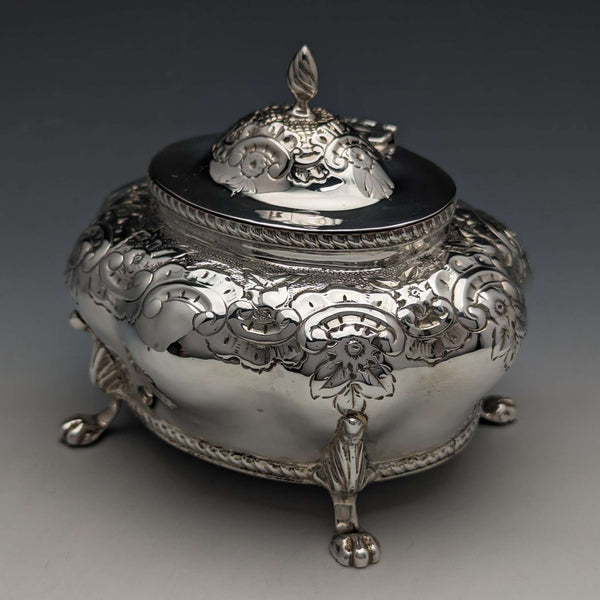 1903年 英国古董纯银茶叶罐 196克 Thomas White