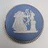 1958 British Vintage Wedgwood Sterling Silver & Jasperware Round Brooch