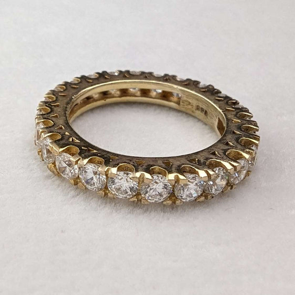 Anillo de eternidad de plata de ley chapada en oro, joyería vintage británica