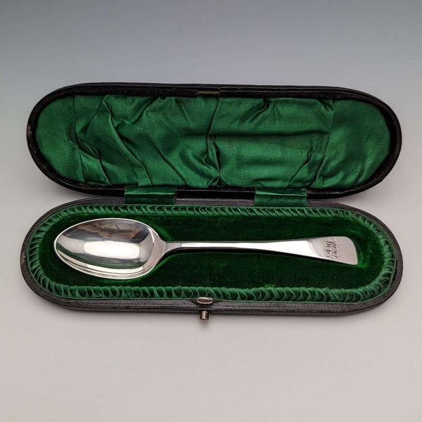1898年 英国アンティーク 純銀製 クリスニングスプーン John Round & Son ケース入