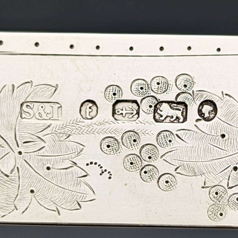 1880년 영국 앤틱 조각 백접패 핸들 디저트 나이프 3점 Stokes & Ireland
