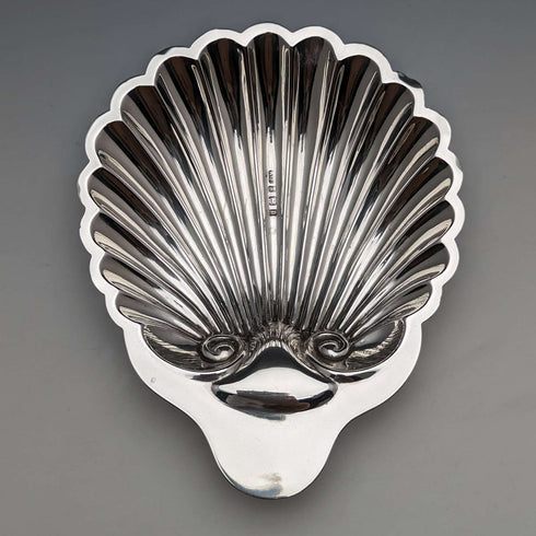 1902 British Antique Sterling Silver Shell Dish 90g Arthur Fenwick