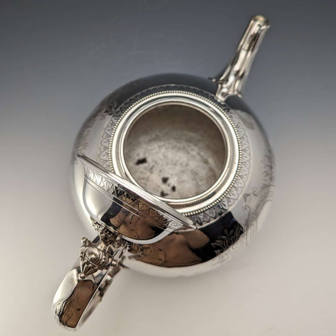 約 1875 年英國古董鍍銀茶壺 Martin & Hall