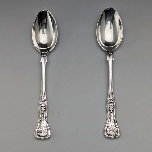 1914년경 영국 앤티크 순은 티스푼 페어 Mappin & Webb
