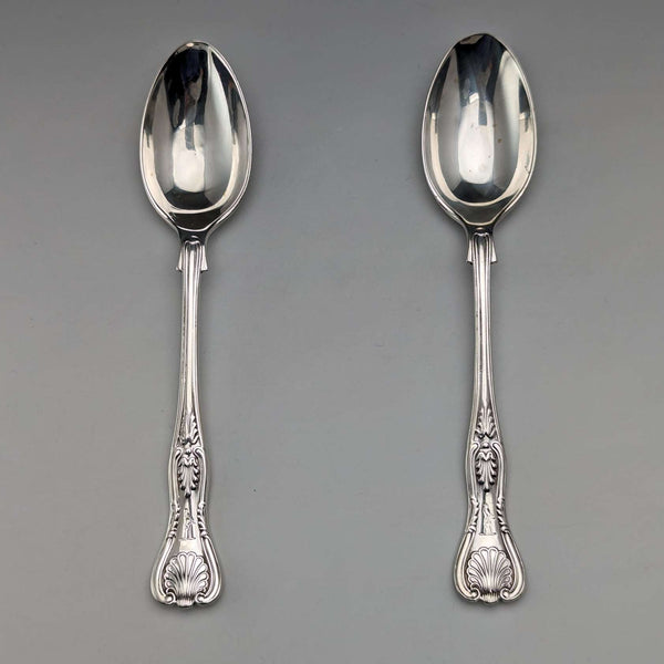 1914년경 영국 앤티크 순은 티스푼 페어 Mappin & Webb