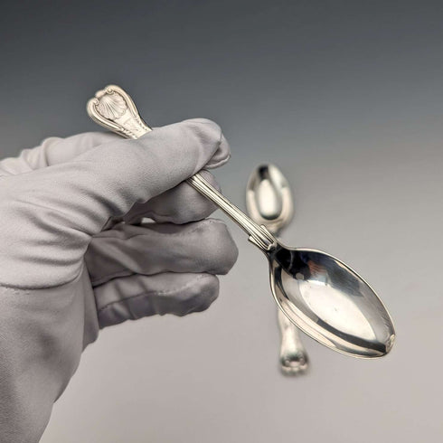 1914년경 영국 앤티크 순은 티스푼 페어 Mappin & Webb