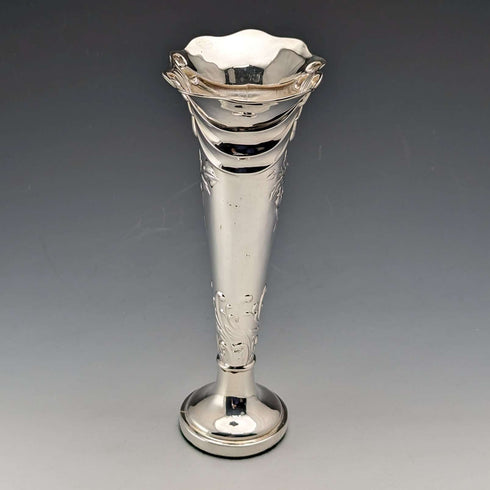 1903年 英国アンティーク 純銀製 花瓶 一輪挿し 134g Henry Matthews