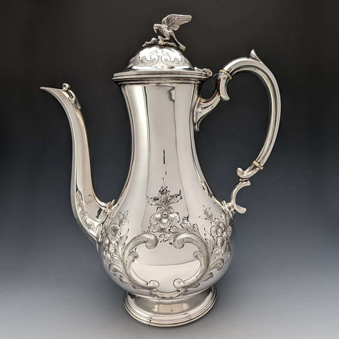 1880年頃 英国アンティーク シルバープレート製 コーヒーポット Martin & Hall