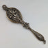 Lorgnette plegable de bolsillo de plata esterlina chapada en oro, antigüedad estadounidense