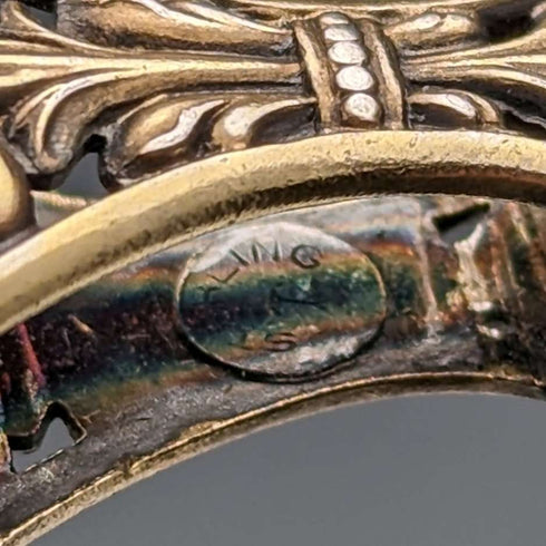Lorgnette plegable de bolsillo de plata esterlina chapada en oro, antigüedad estadounidense