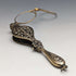 Lorgnette plegable de bolsillo de plata esterlina chapada en oro, antigüedad estadounidense