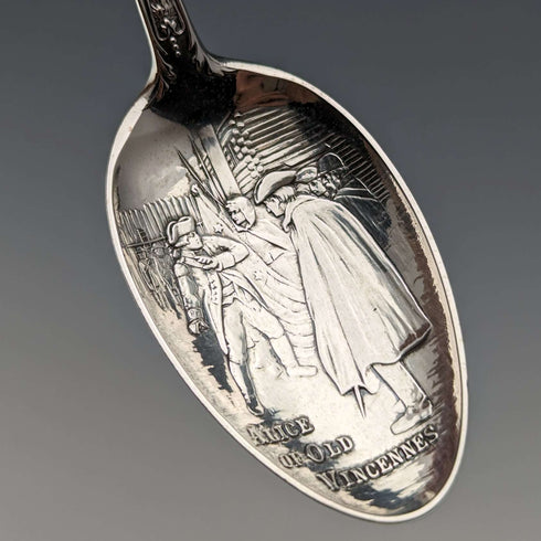 Around 1900 US Antique Sterling Silver Souvenir Spoon x4 Dessert Spoon Size