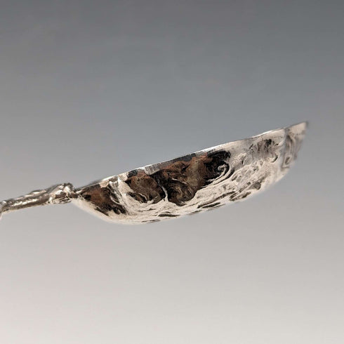 1911 British Antique Sterling Silver Large Tea Caddy Spoon Berthold Hermann Muller