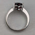 Anillo vintage británico de plata de ley con cristal color rubí en forma de corazón (talla 9)