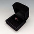 Anillo vintage británico de plata de ley con cristal color rubí en forma de corazón (talla 9)