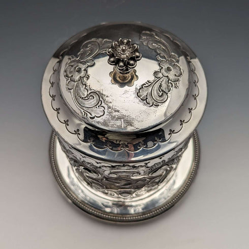 约1895年 英国古董 镀银饼干桶 James Deakin & Sons出品