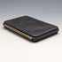 Cartera de cuero negro con adornos de plata de ley, antigua, de Gran Bretaña, 1910, M Chapman