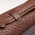Bolso de costura de cuero marrón, vintage británico