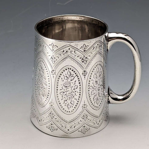 Taza de plata de ley antigua inglesa de 1885, 120 g, Mappin & Webb