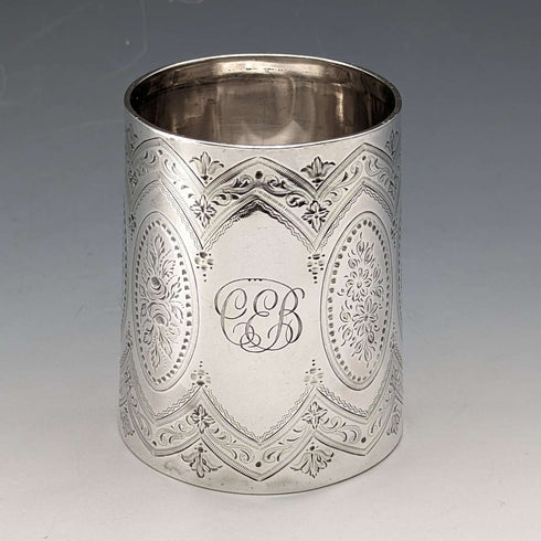 Taza de plata de ley antigua inglesa de 1885, 120 g, Mappin & Webb