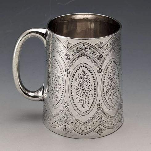 Taza de plata de ley antigua inglesa de 1885, 120 g, Mappin & Webb