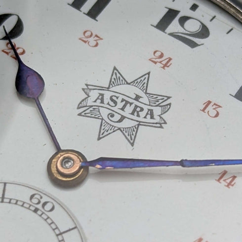 1910年頃 アンティーク ドイツ ユンハンス 懐中時計 ASTRA 銀側ハンター 動作良好