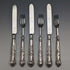 1862 British Antique Sterling Silver Dessert Cutlery 3 Pair Set Total 233g Martin & Hall Tray Included