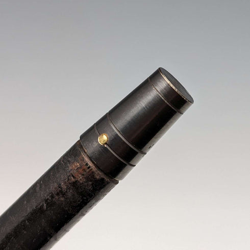 1890年 英国古董绅士手杖 L型鹿角柄 纯银装饰 黑色杖身 91cm