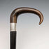 1907 British Antique Men's Cane Horn Handle Sterling Silver Decoration Black Shaft 88cm