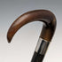 1907 British Antique Men's Cane Horn Handle Sterling Silver Decoration Black Shaft 88cm