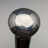 1913 British Vintage Men's Walking Stick, Sterling Silver, Round Handle, 91cm, Black Shaft