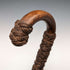 British Vintage Men's Cane, Hemp String Curved Handle, Extra Thick Brown Shaft, 90cm