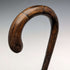 1921 British Antique Men's Cane, Lightweight Curved Handle, Sterling Silver Decoration, Brown Shaft, 88cm