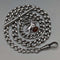 Circa 1910 British Antique Sterling Silver Albert Chain 34g Lion Fob with Amber