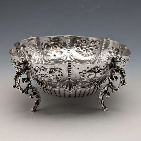 1903年 英国アンティーク 純銀製 脚付きボウル 126g Goldsmiths & Silversmiths