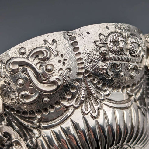 1903年 英国アンティーク 純銀製 脚付きボウル 126g Goldsmiths & Silversmiths