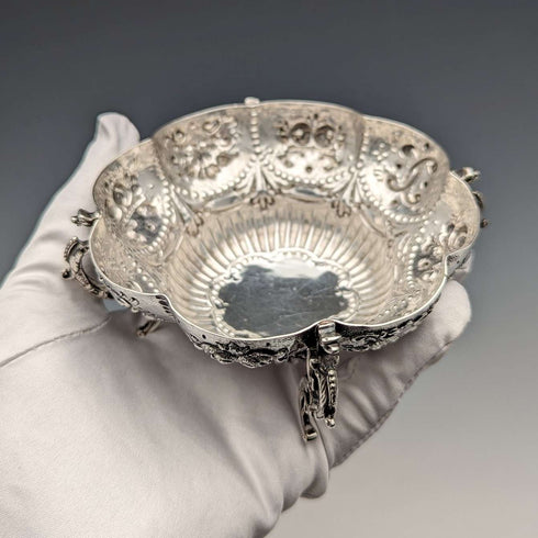 1903年 英国アンティーク 純銀製 脚付きボウル 126g Goldsmiths & Silversmiths