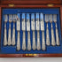 1861 British Antique Silver Plated Cutlery Set of 6 Elkington Wooden Box