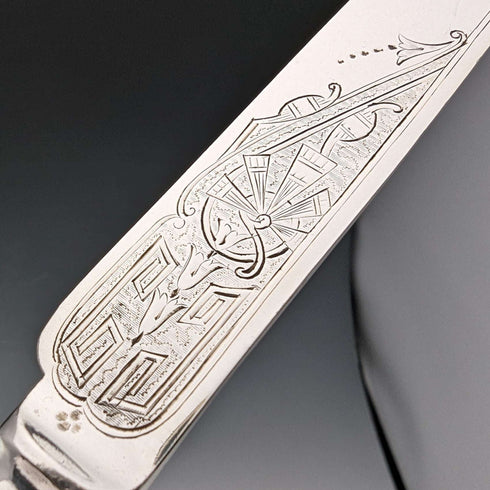 1861 British Antique Silver Plated Cutlery Set of 6 Elkington Wooden Box