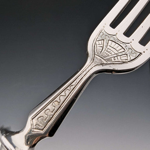 1861 British Antique Silver Plated Cutlery Set of 6 Elkington Wooden Box