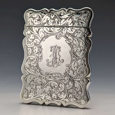 【Reservado】 Tarjetero pequeño de plata esterlina, antigüedad británica de 1913, 59 g, G Loveridge