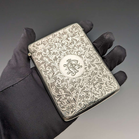 Tarjeta de visita de plata de ley, antigua, británica, de 1898, 62 g, William Neale