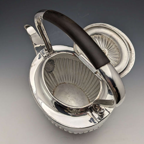 Circa 1900 British Antique Silver Plated Tea Kettle Set John Pound
