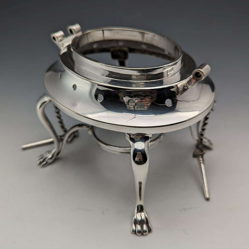 Circa 1900 British Antique Silver Plated Tea Kettle Set John Pound