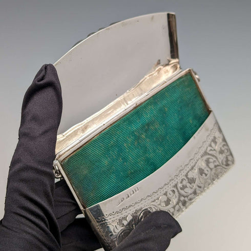 1906年 英国アンティーク 純銀製 チェーン付 カードケース 86g William Henry Sparrow