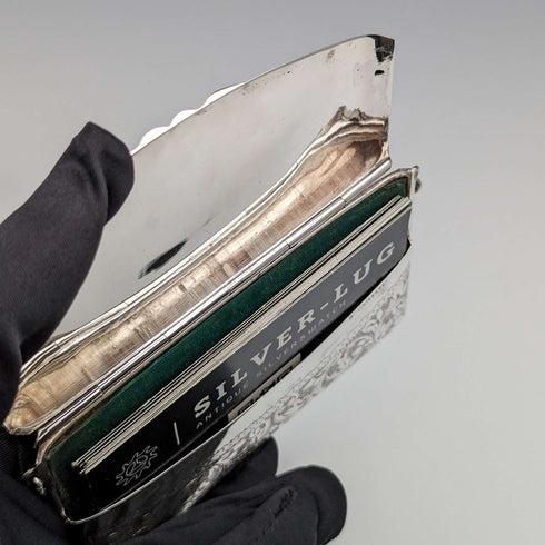 1906年 英国アンティーク 純銀製 チェーン付 カードケース 86g William Henry Sparrow