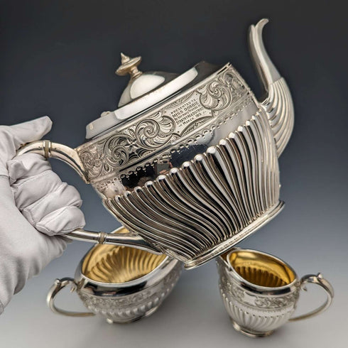 1913年頃 英国アンティーク シルバープレート製 ティーセット James Ballatyne & Sons